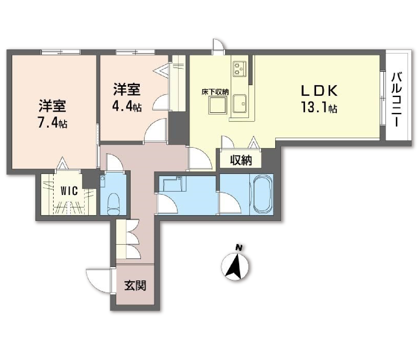 Espoir宝塚・川面0103号室の間取り