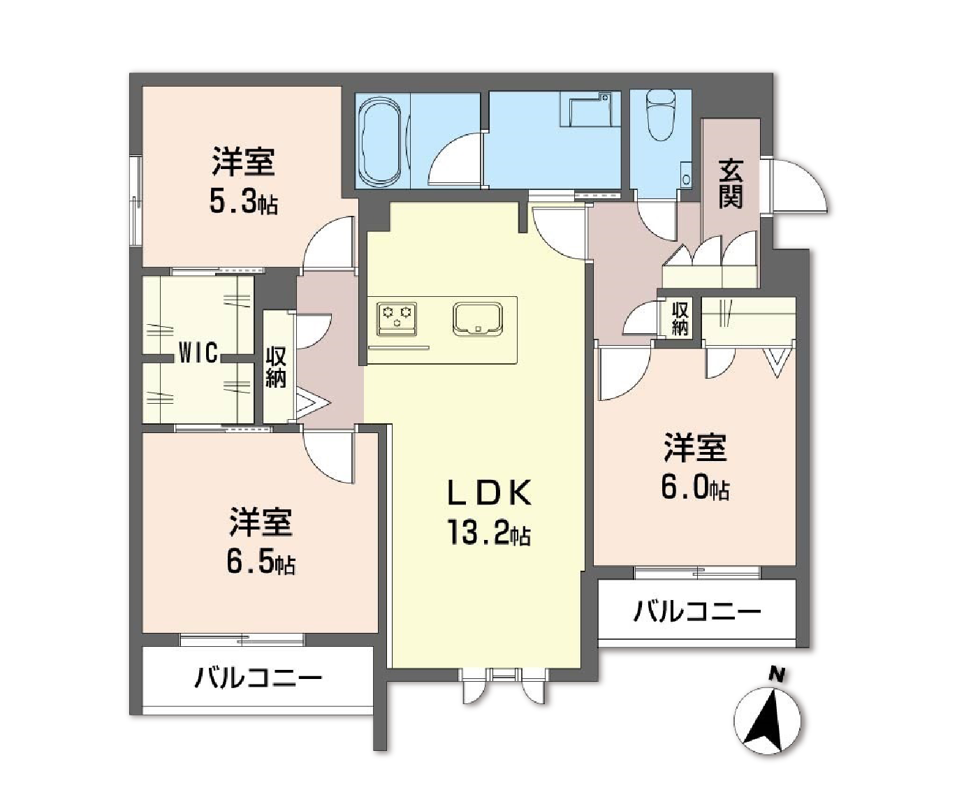 Espoir宝塚・川面0201号室の間取り
