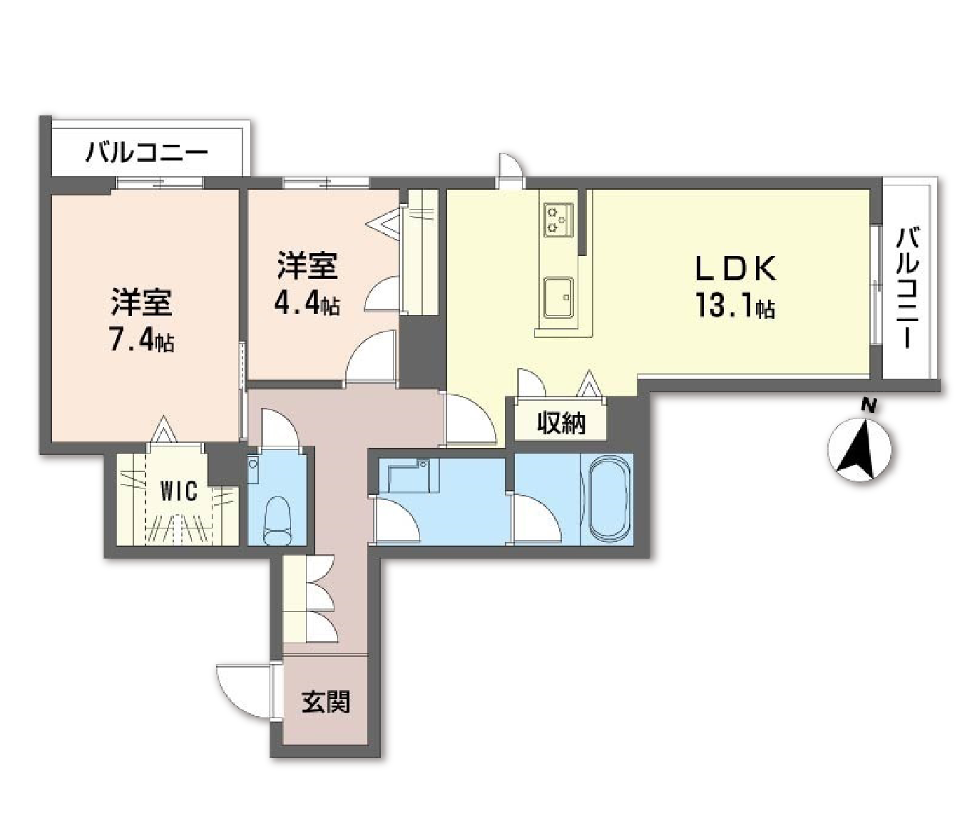 Espoir宝塚・川面0203号室の間取り